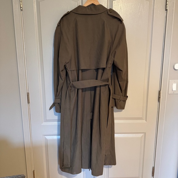 Burberry Oversized Trench Coat in Green Size 44 checked lining - Picture 2 of 10